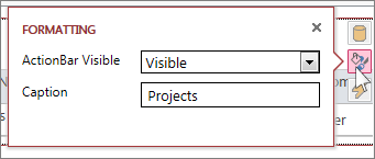 The Formatting dialog of a web datasheet view
