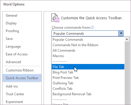Choose where the command is from