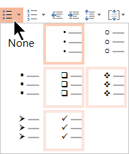 Gallery of bulleted list styles