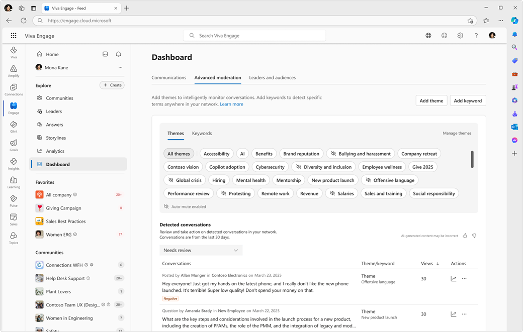Console page to manage the AI Agent-driven advanced moderation capability