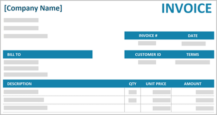 Conceptual image of a small business invoice