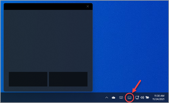 How to activate the virtual touchpad in Windows 11.