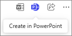 Create in PowerPoint option in Copilot Pages