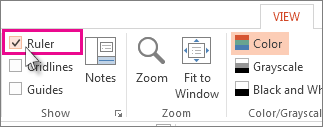 Show ruler.
