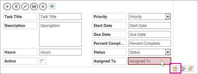The Data button next to an AutoComplete control.