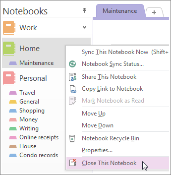 You can close a notebook if you don't need to use it anymore.