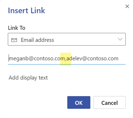 Use a comma to separate multiple email addresses.