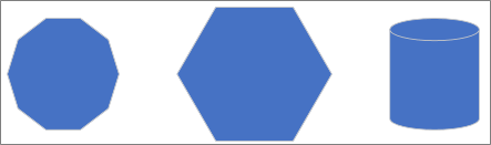 Distributing three shapes