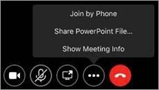 Screenshot showing More Options button