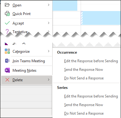 Delete all future instances of a recurring meeting.