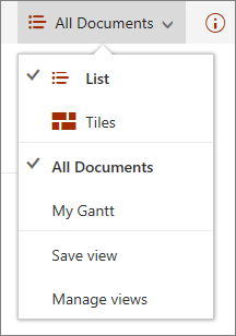 Views menu in Microsoft Edge