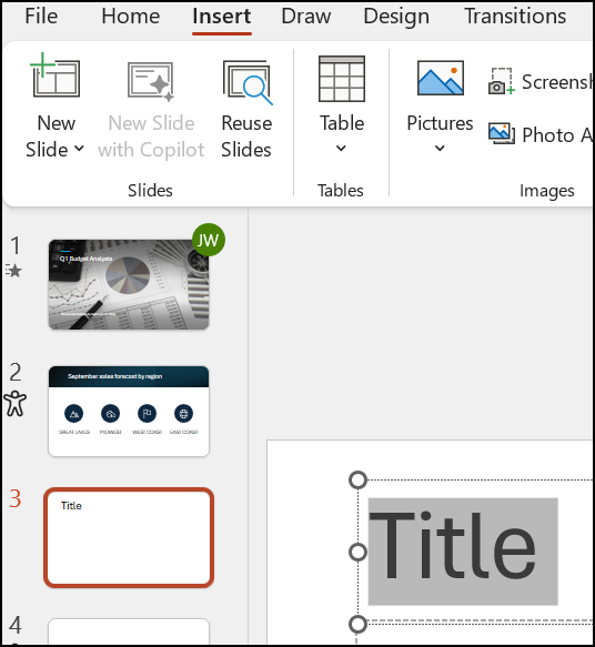 PowerPoint format text