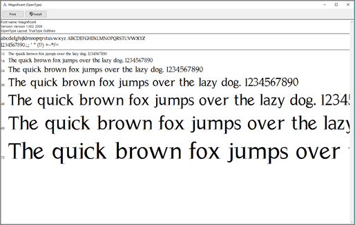 The Windows Font Previewer lets you view and install fonts on your Windows computer