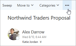 A screenshot of the More commands button on the Outlook menu bar.