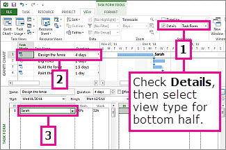 Graphic on splitting a window for a combination view