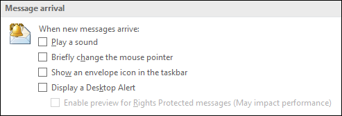 Message arrival options