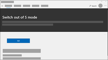 Screenshot of switching out of S mode