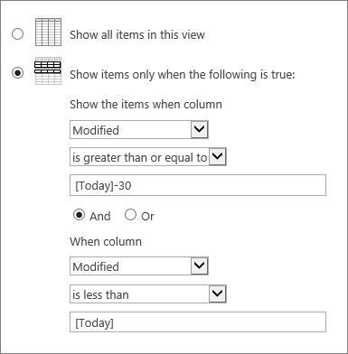 Filter using [Today]